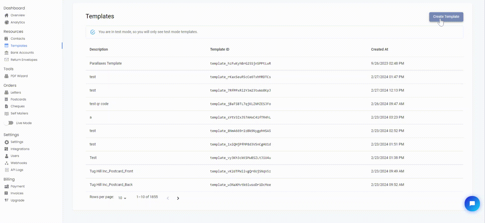 Template Editor overview showing the canvas area and element panel on the left side